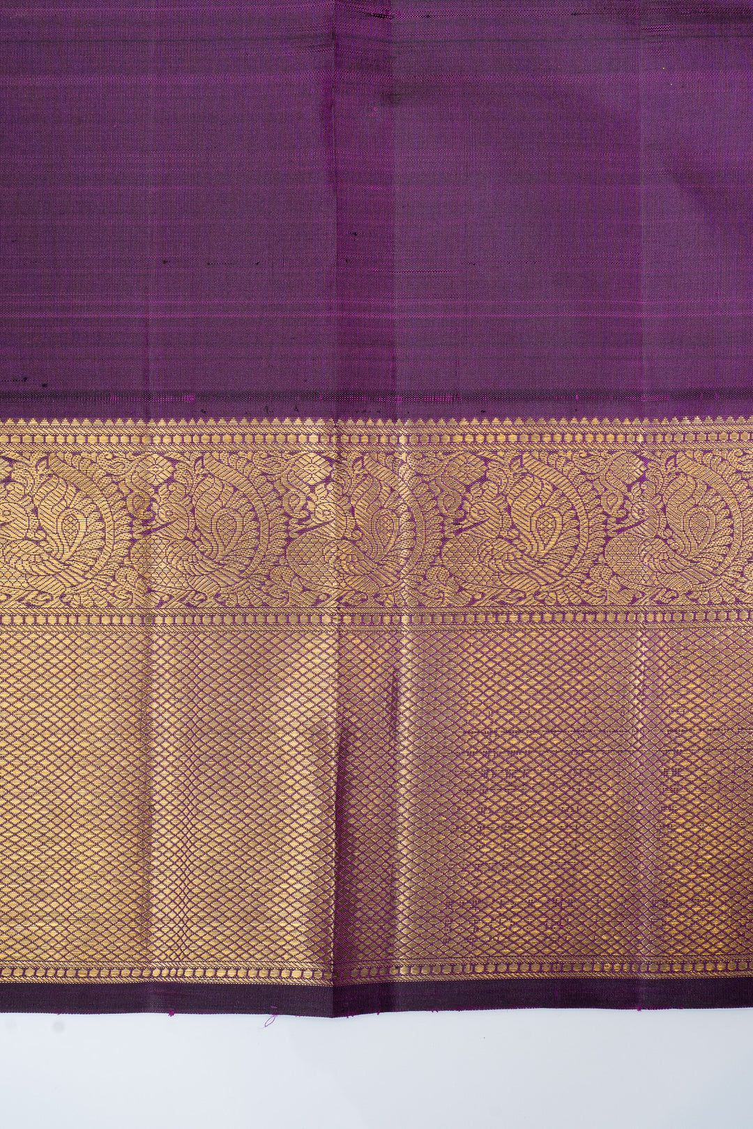 Lavender and jamun zari checks pure kanchipuram silk saree