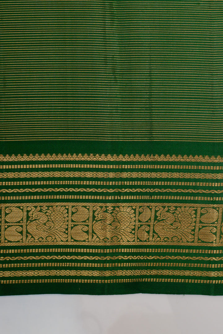 Bottle green Vairaoosi pure kanchipuram silk saree