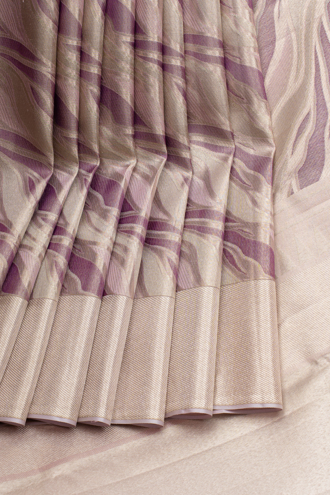 Baby pink and purple tissue pure designer pure kanchipuram silk saree