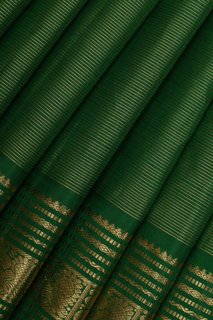 Bottle green Vairaoosi pure kanchipuram silk saree