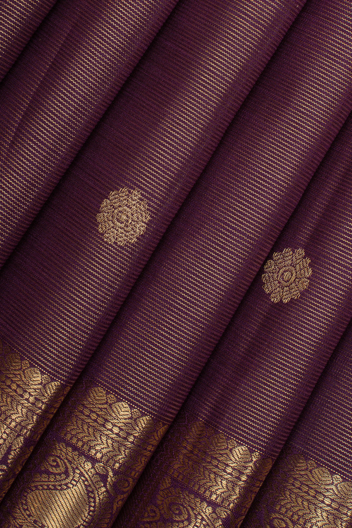 Purple Vairaoosi  pure kanchipuram silk sare
