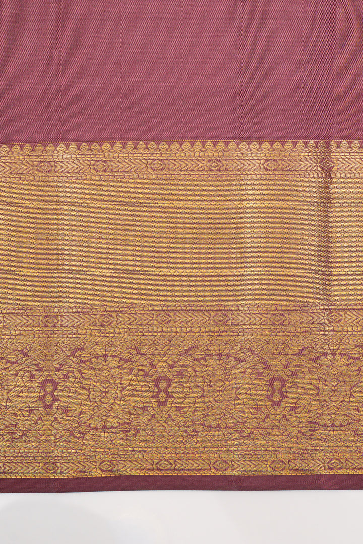 Purple brocade pure kanchipuram silk saree
