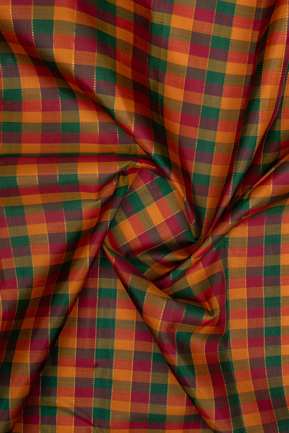 Palum pazhamum Muthu Zari checks pure kanchipuram silk saree