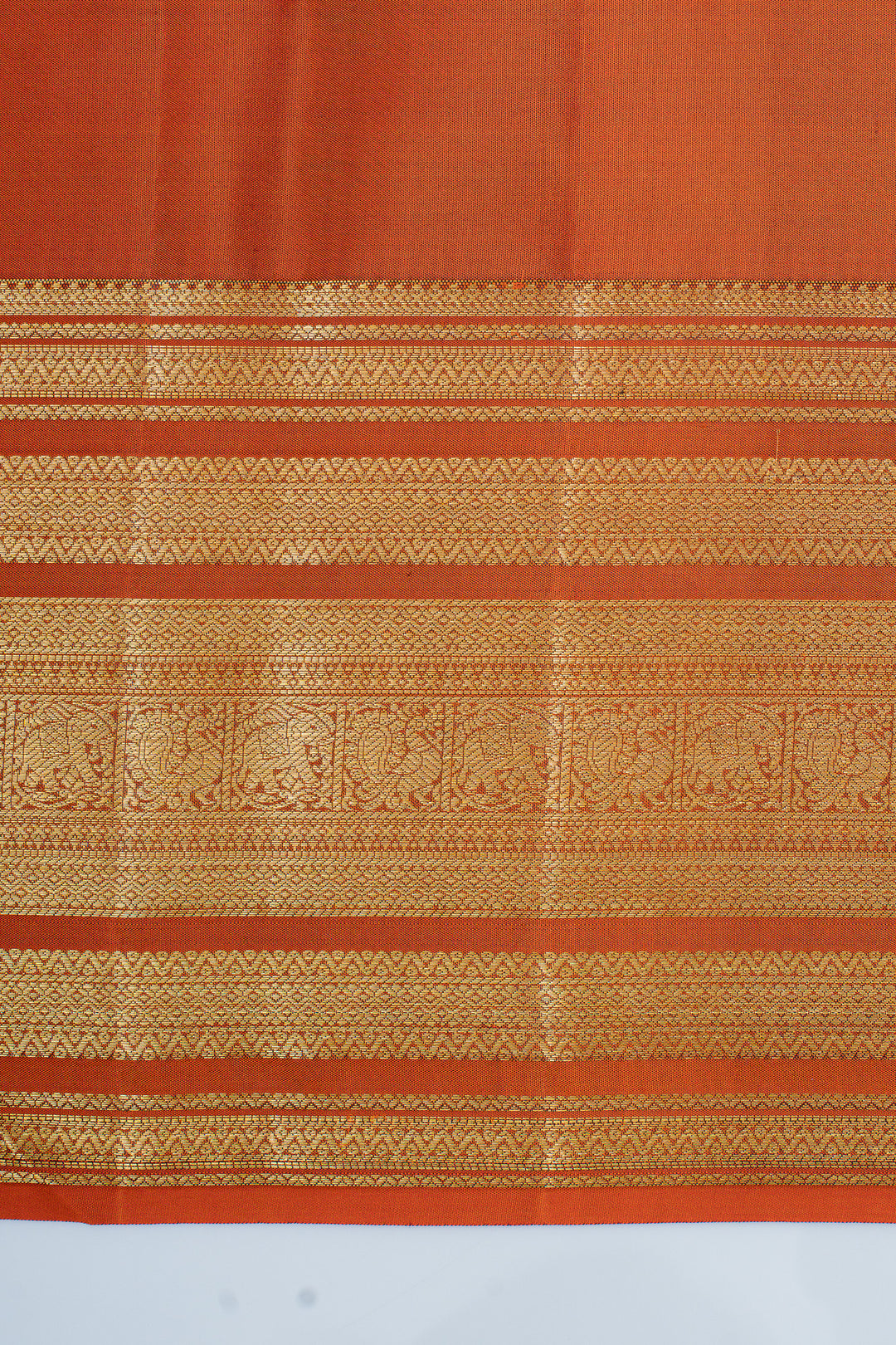 Jamun and rust orange Zari checks varisaipettu pure Kanchipuram silk saree