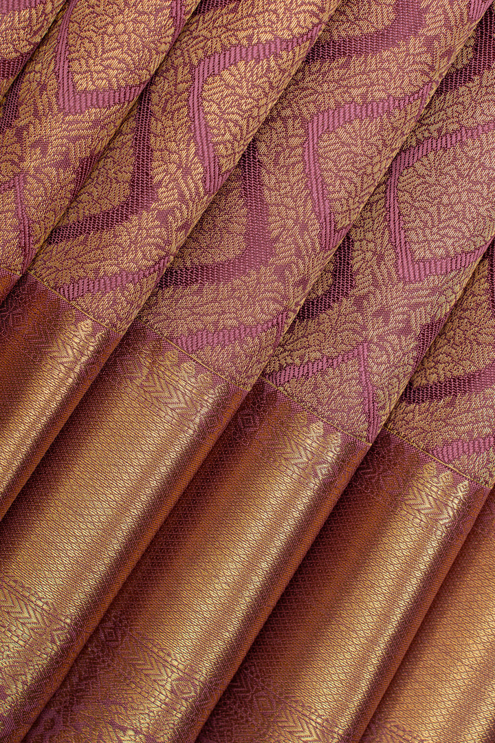 Purple brocade pure kanchipuram silk saree