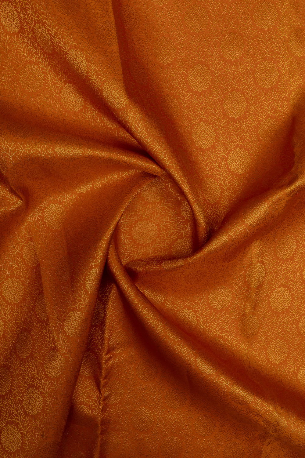 Rust orange and Anandha blue brocade pure kanchipuram silk saree