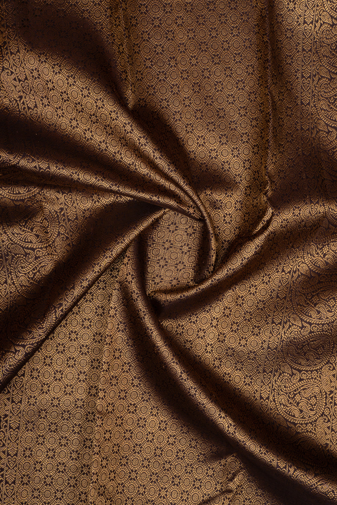 Rust orange and brown  traditional pure kanchipuram silk saree
