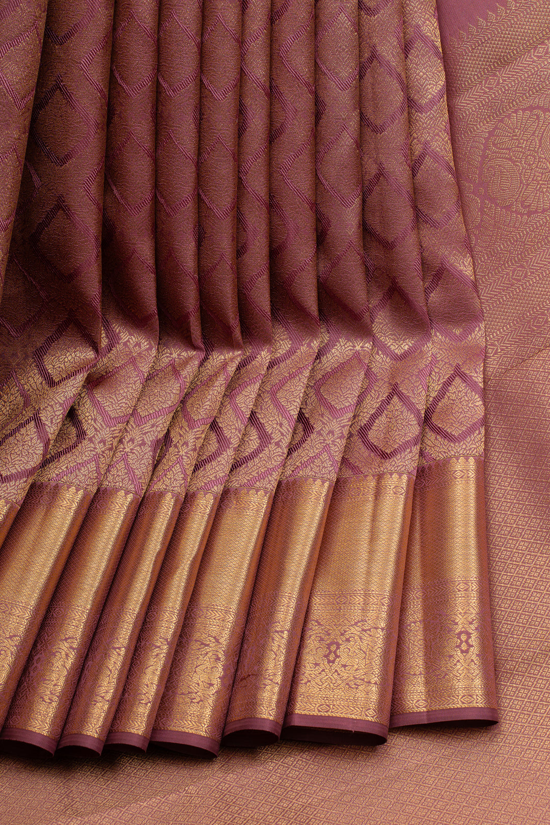 Purple brocade pure kanchipuram silk saree