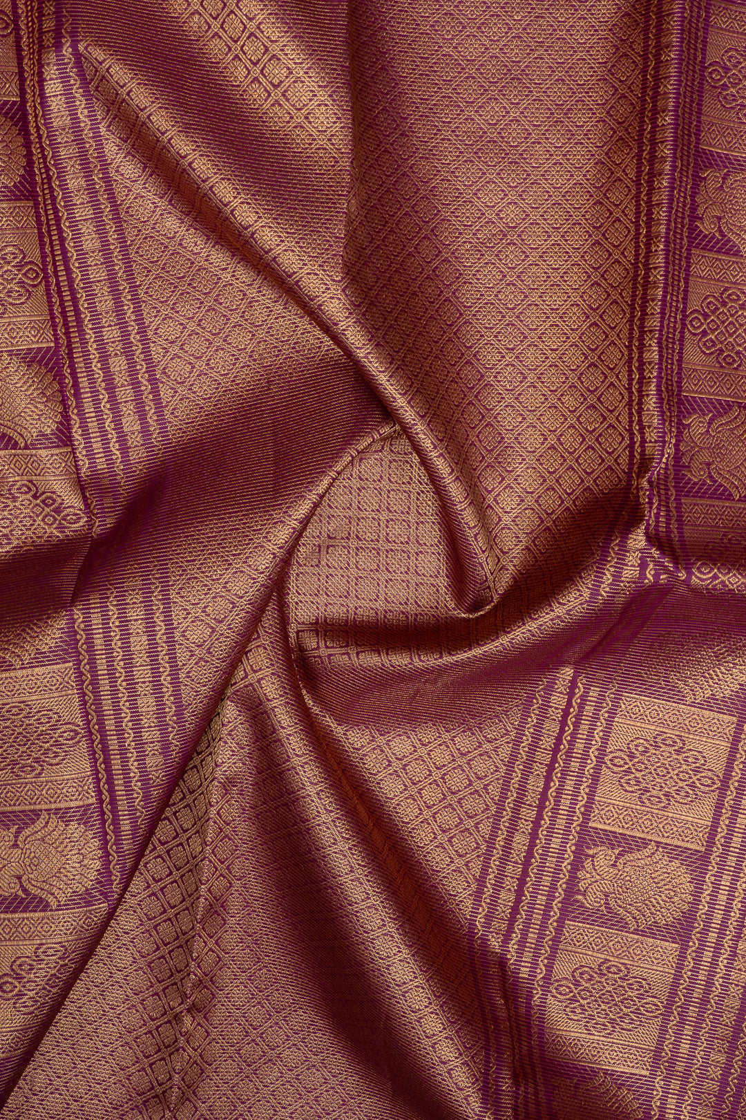 Purple stripes pure kanchipuram silk saree