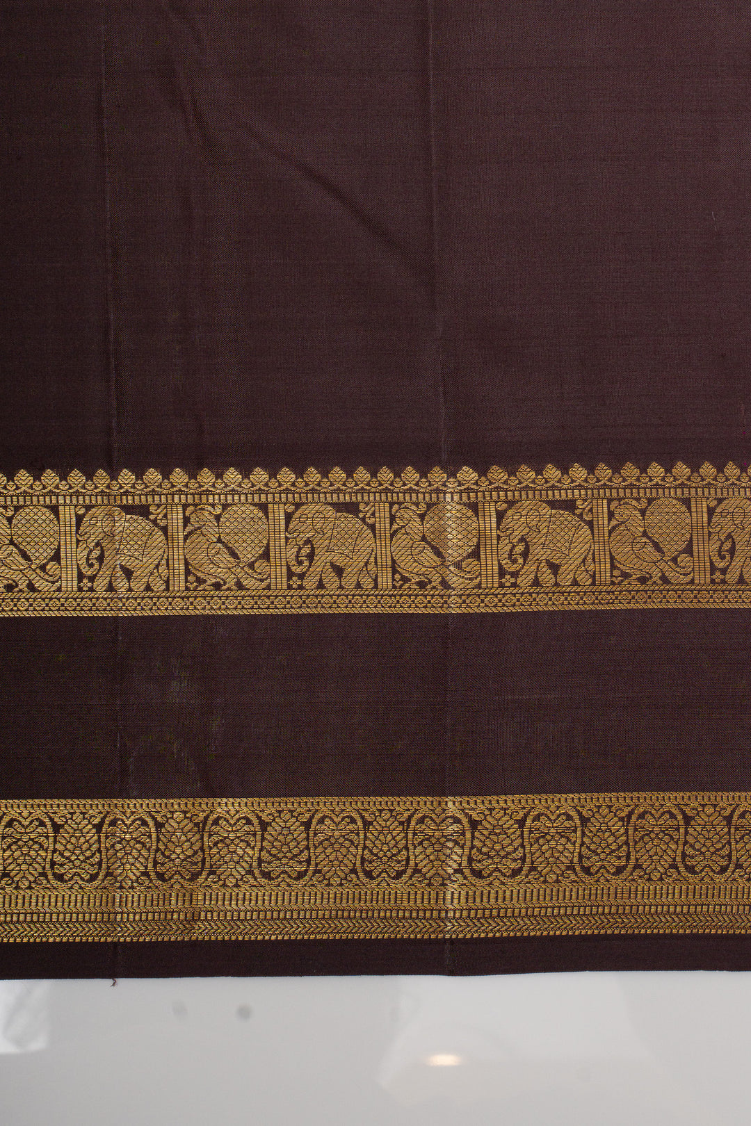 Rust orange and brown  traditional pure kanchipuram silk saree