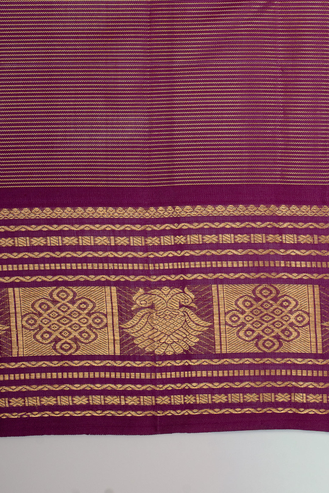 Purple stripes pure kanchipuram silk saree