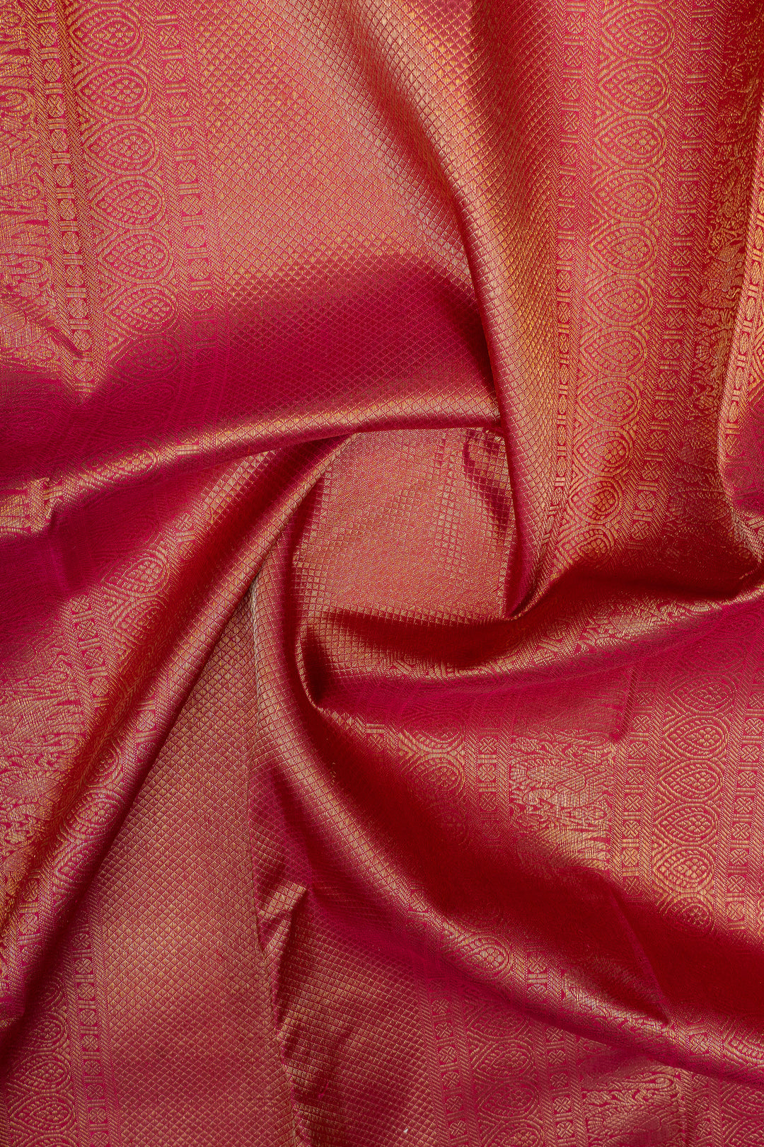 Purple and orange checks pure kanchipuram silk saree