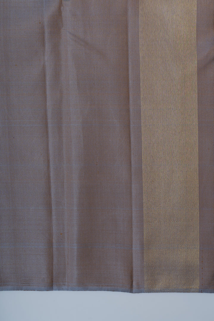 Greige 8 Kol pure Kanchipuram silk saree