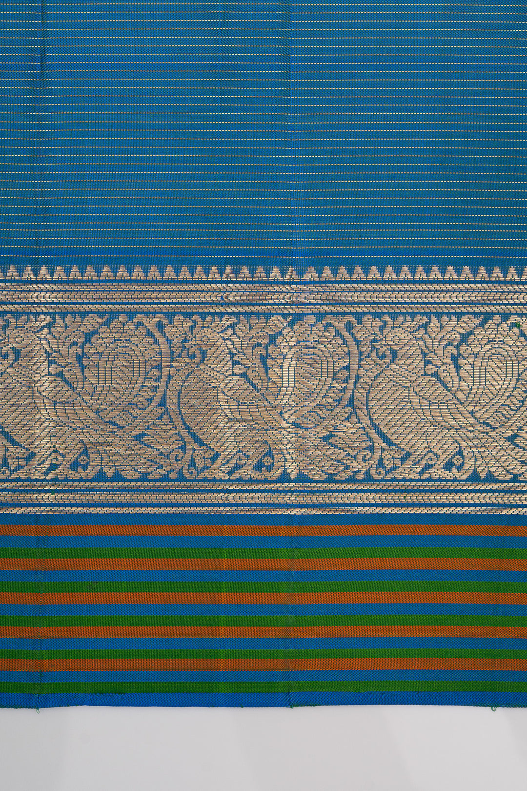Peacock blue Vairaoosi  pure kanchipuram silk saree