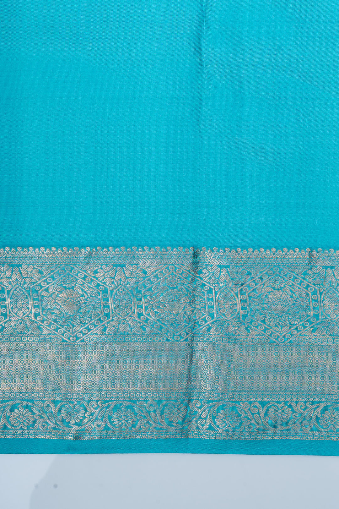 Teal Blue brocade pure kanchipuram silk saree