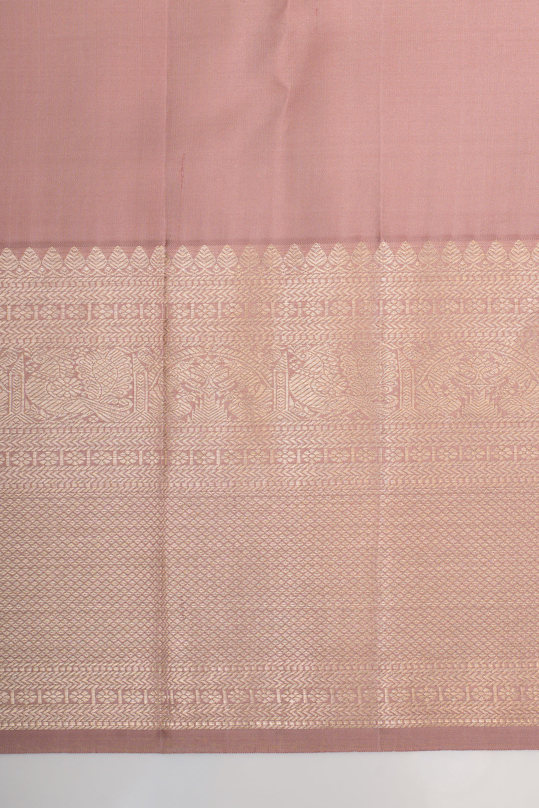 Pastel pink brocade pure kanchipuram silk saree