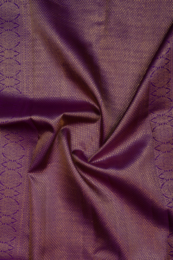 Pastel & purple pink veldhari thread stripes pure kanchipuram Silk saree