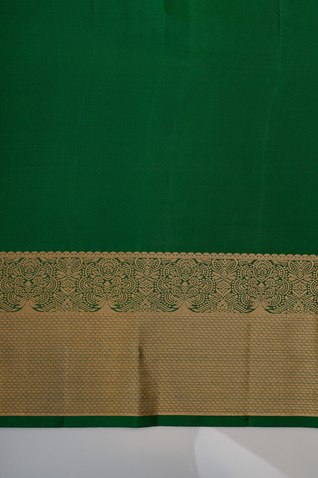 Emerald green floral brocade pure kanchipuram Silk saree