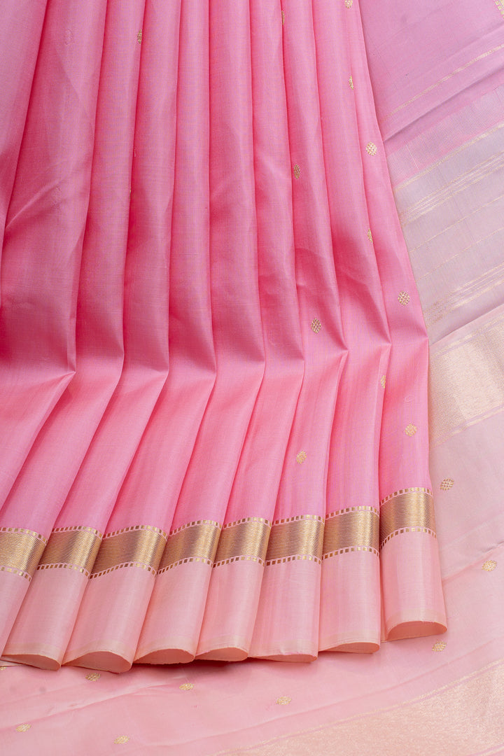 Light pink and gold traditional  pure kanchipuram silk saree