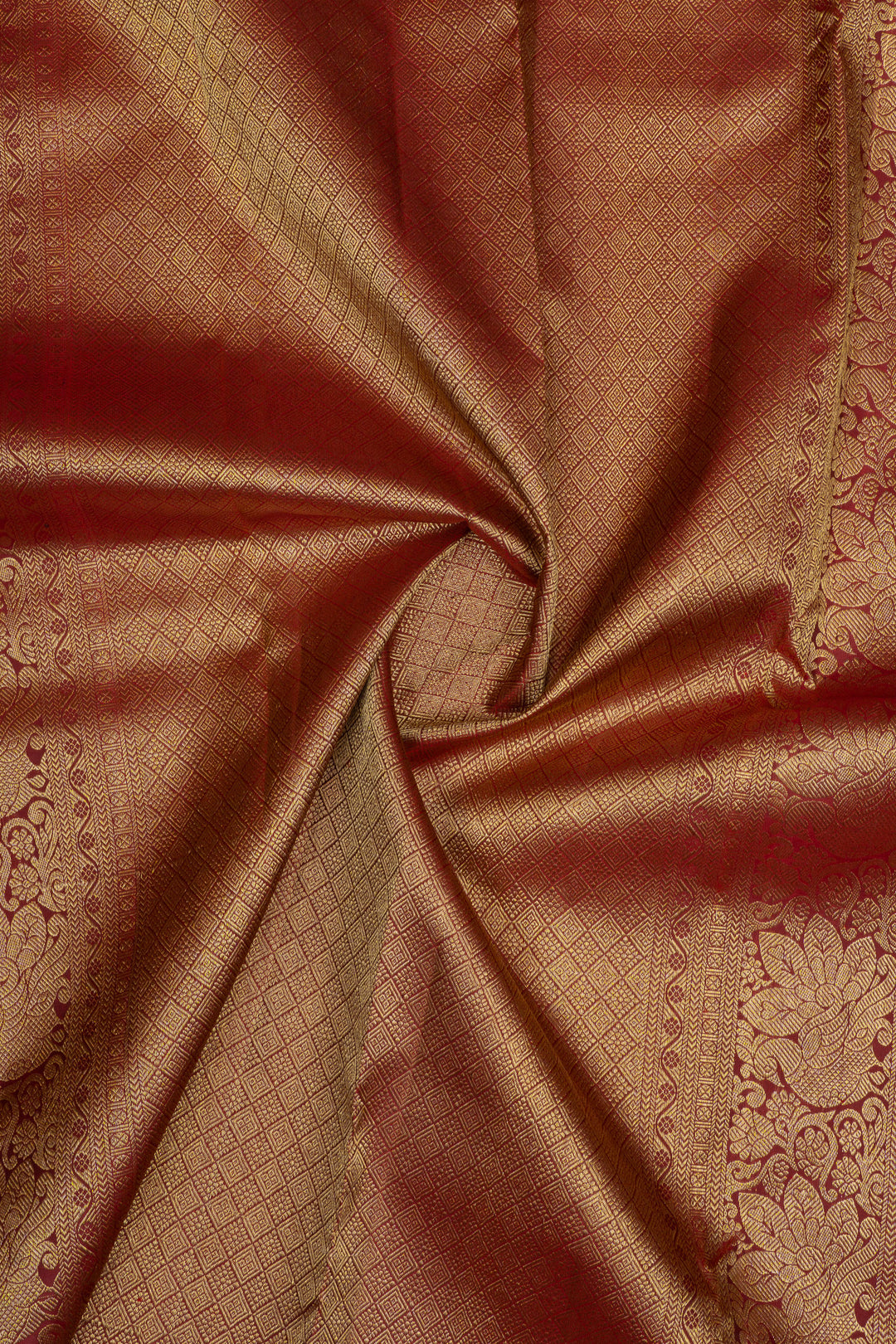 Grey maroon shot color traditional pure kanchipuram silk saree