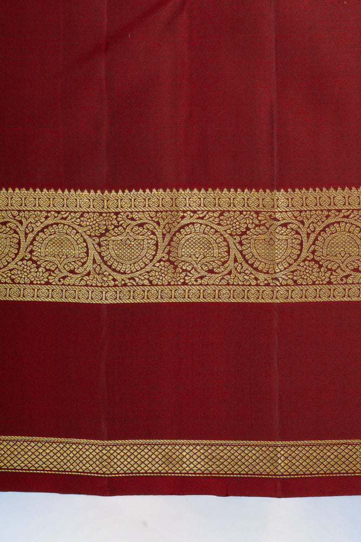 Grey maroon shot color traditional pure kanchipuram silk saree
