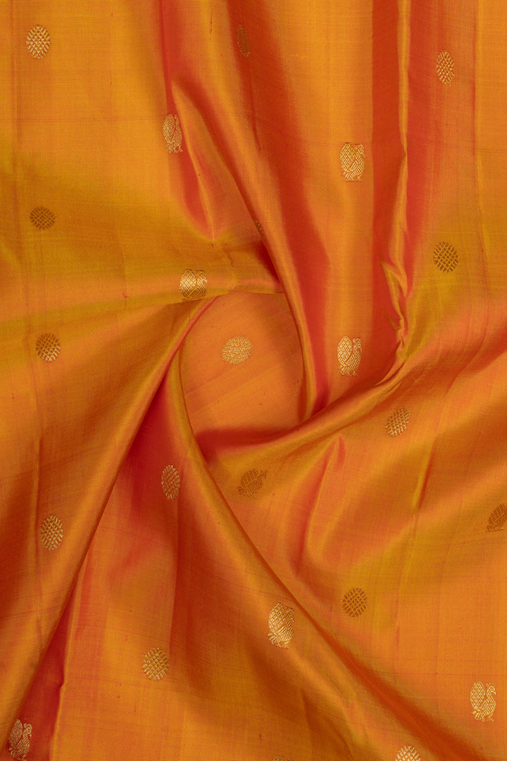 Mustard traditional pure kanchipuram silk saree