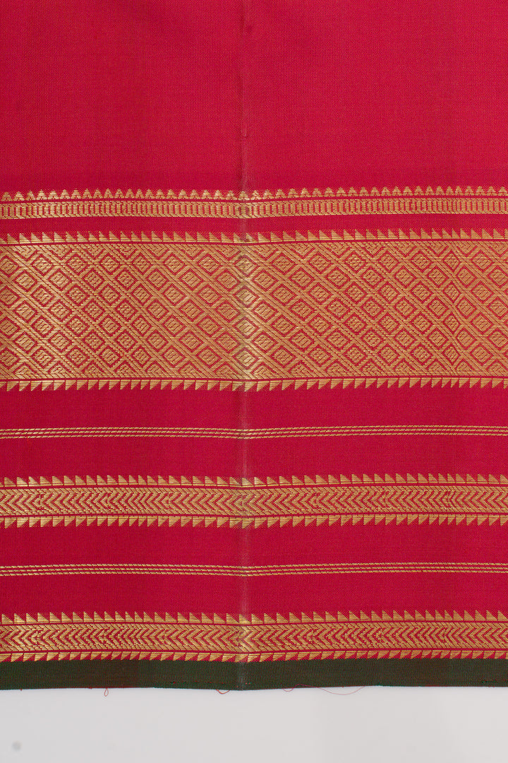 Mustard traditional pure kanchipuram silk saree