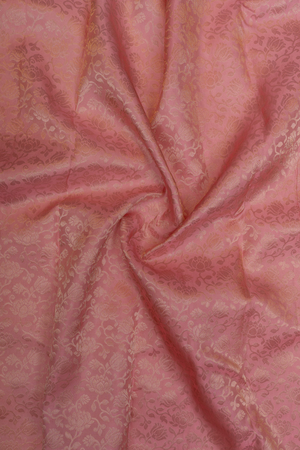 Baby pink floral  brocade pure Kanchipuram silk saree