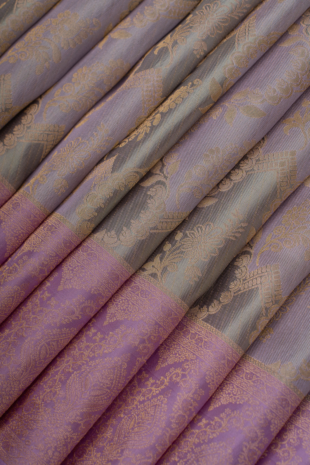 Purple rangkat  brocade pure Kanchipuram silk saree