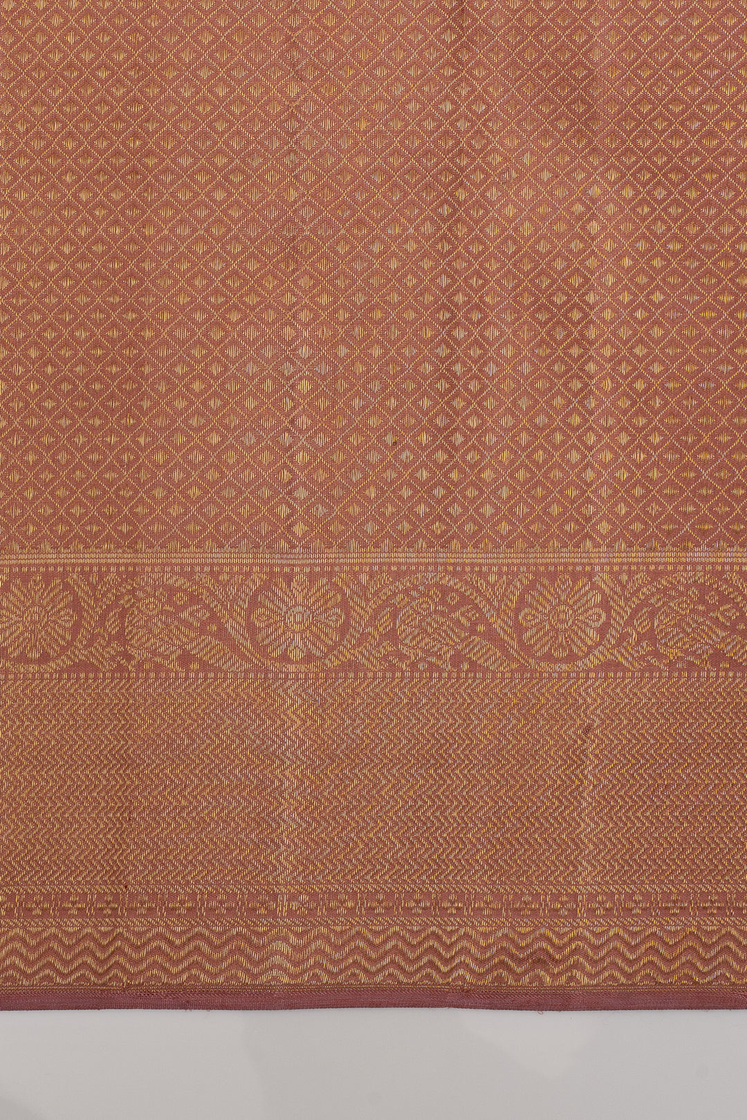 Apricot peach paisley vanasingaram brocade  pure kanchipuram silk saree