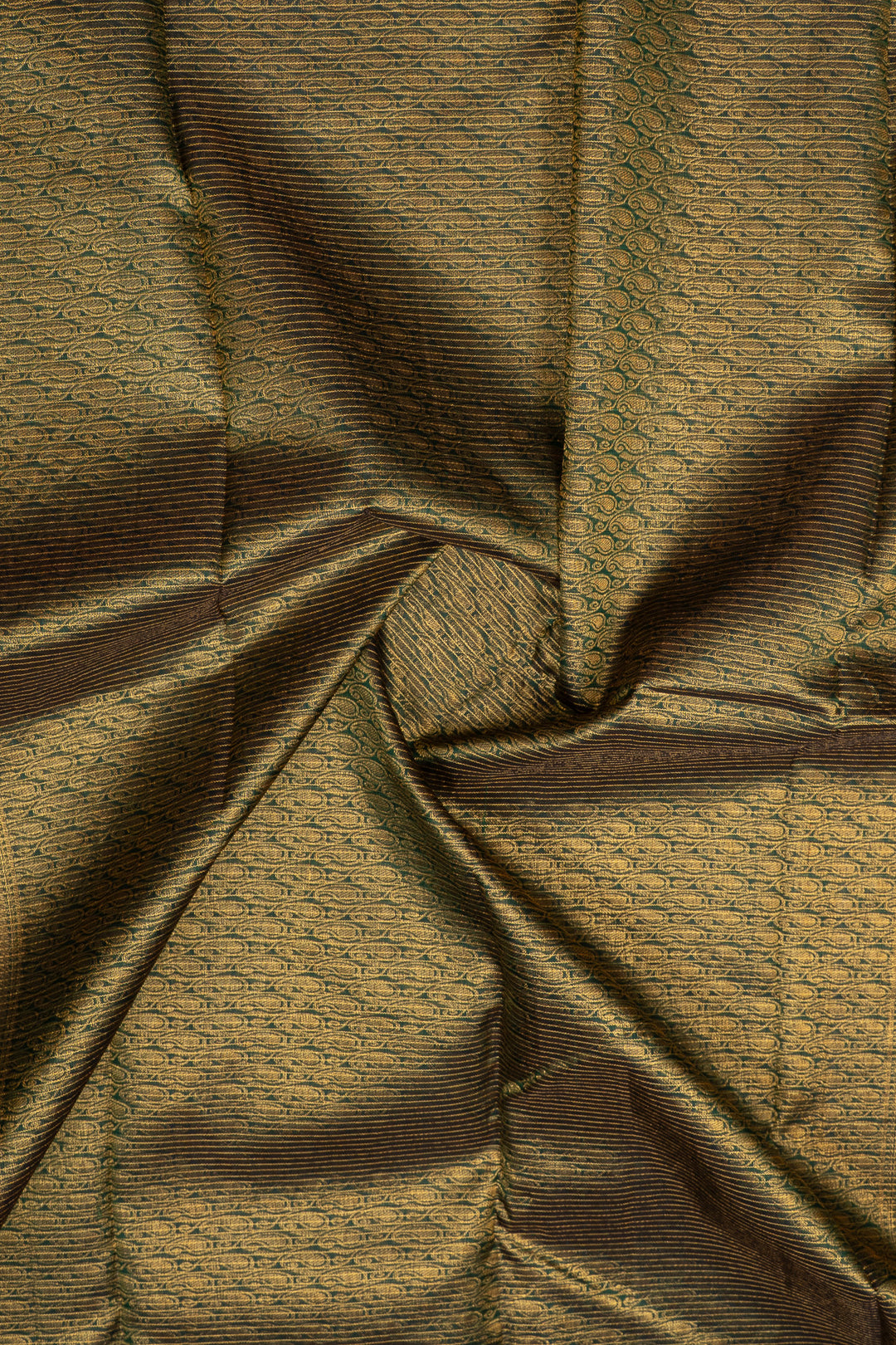 Bottle green zari checks pure kanchipuram silk saree