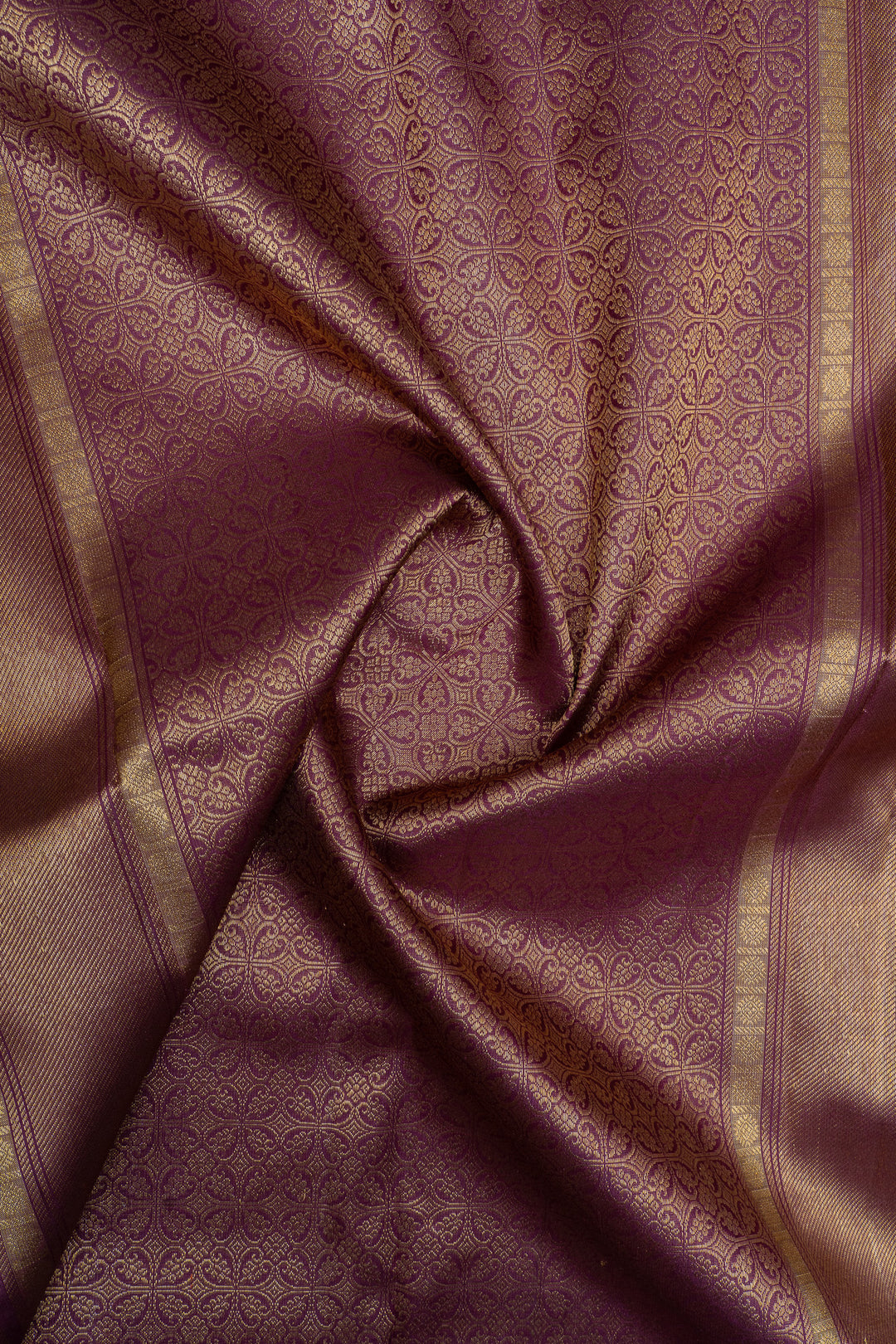 Magnolia cream and maroon pure kanchipuram silk saree