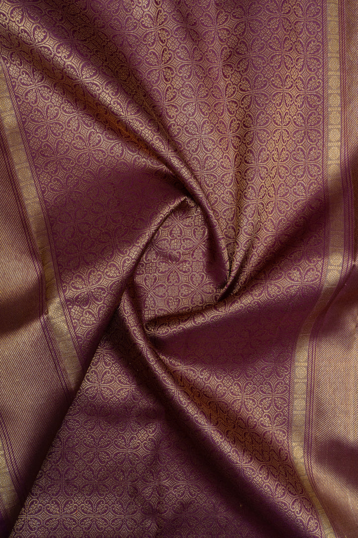 Magnolia cream and maroon pure kanchipuram silk saree