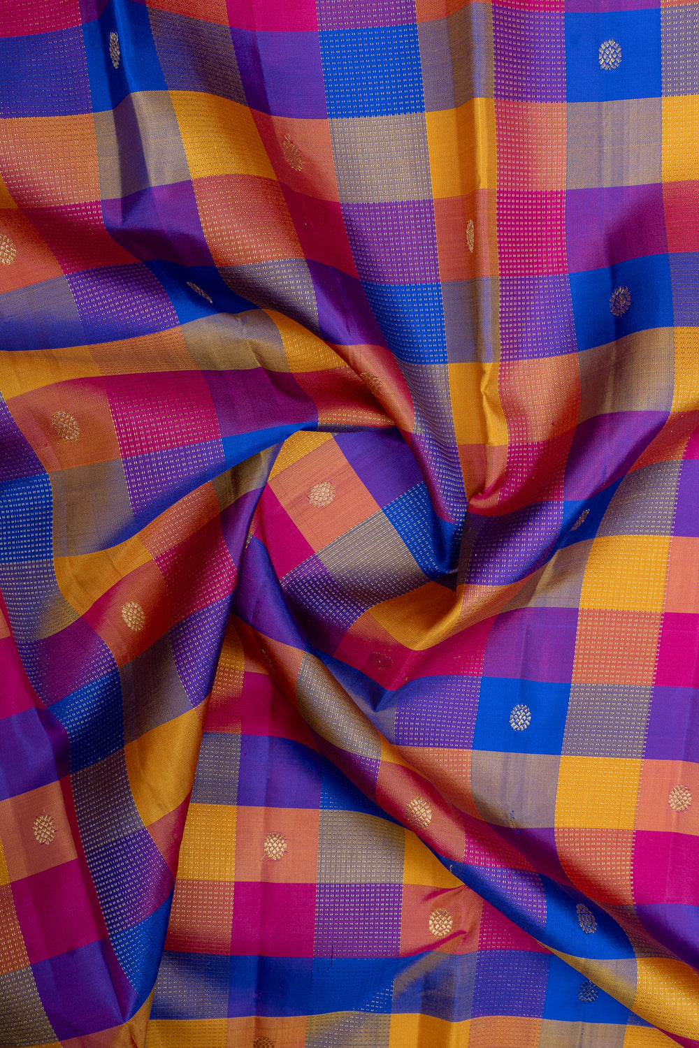 Palum pazhamum Muthu Zari checks pure kanchipuram silk saree