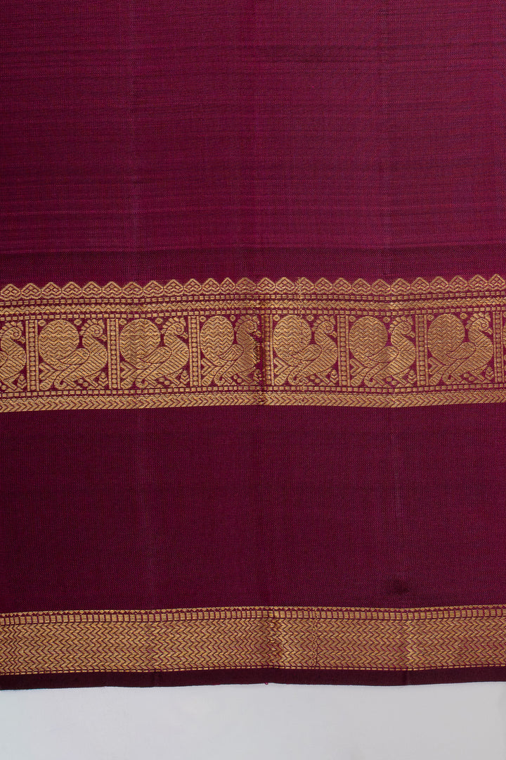 Purple zari checks pure kanchipuram silk saree