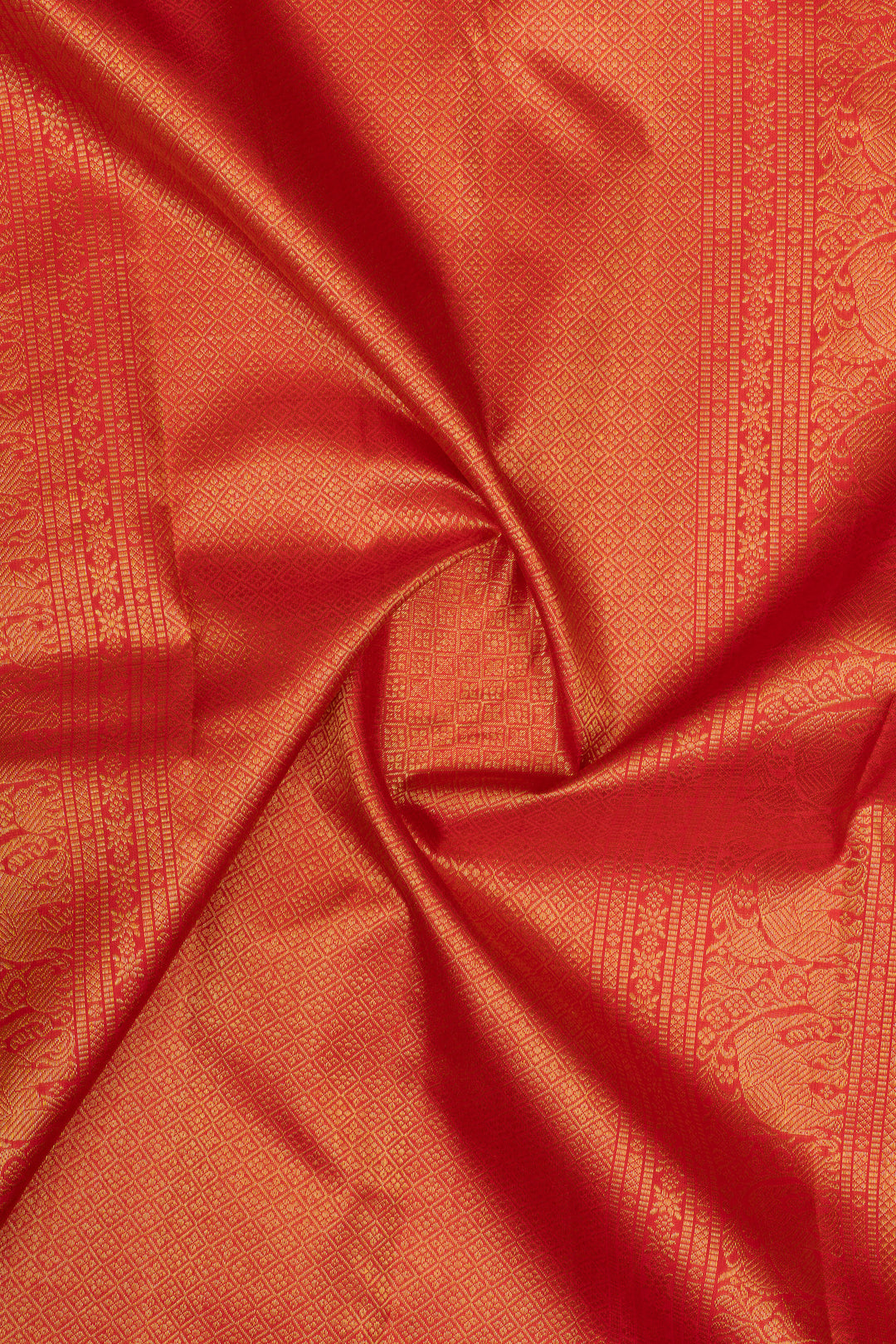 Off white and red plus butta veldhari pure kanchipuram silk saree