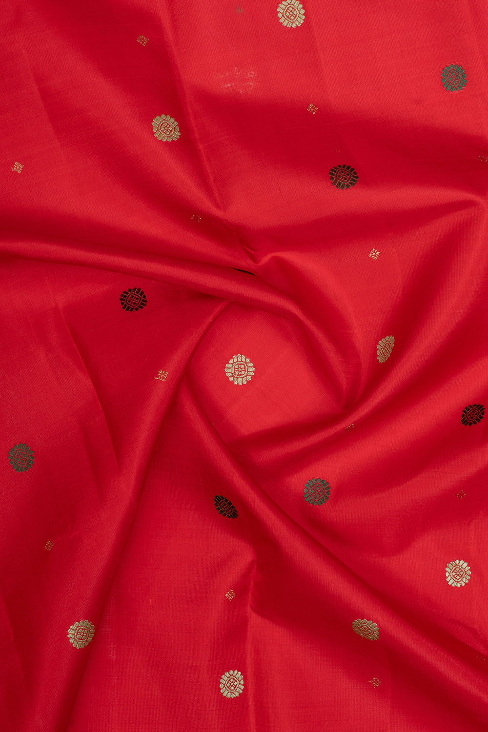 Red and green traditional pure kanchipuram silk saree