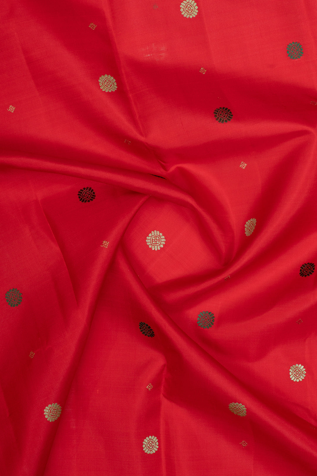 Red and green traditional pure kanchipuram silk saree