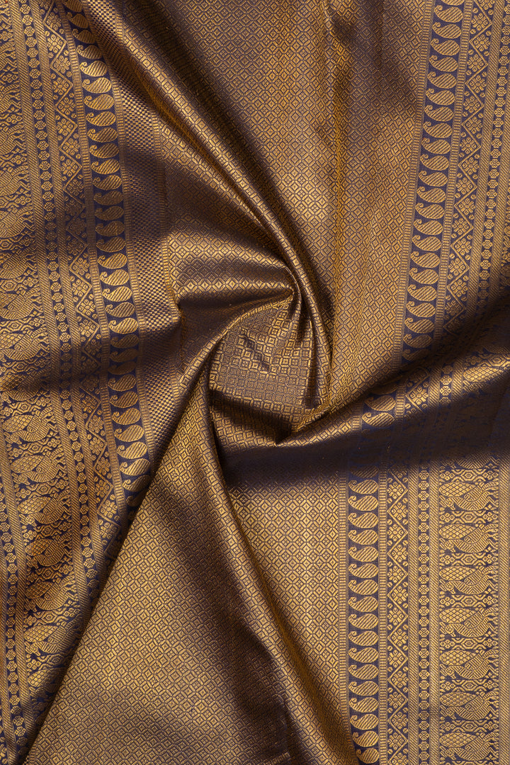 Red and blue Vairaoosi  pure kanchipuram silk saree