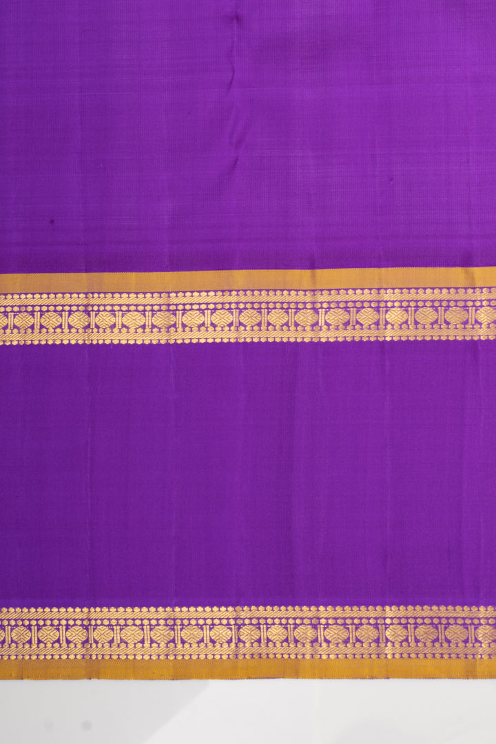Lotus pink and purple plus veldhari checks pure kanchipuram silk saree
