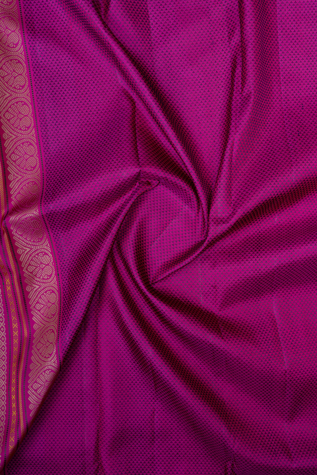 Lotus pink without Zari pure Kanchipuram silk saree
