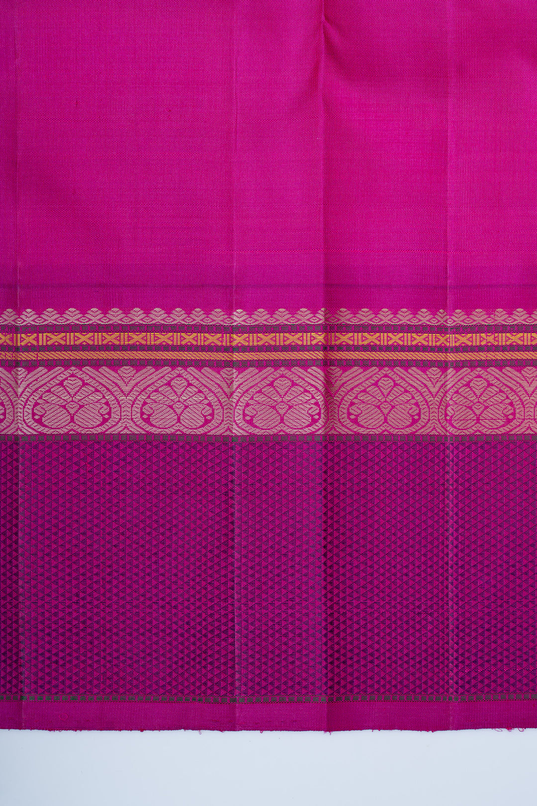 Lotus pink without Zari pure Kanchipuram silk saree