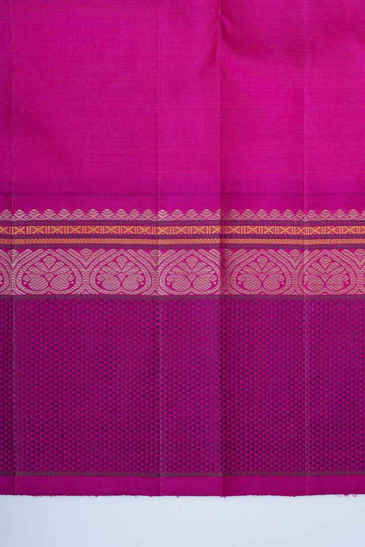 Lotus pink without Zari pure Kanchipuram silk saree