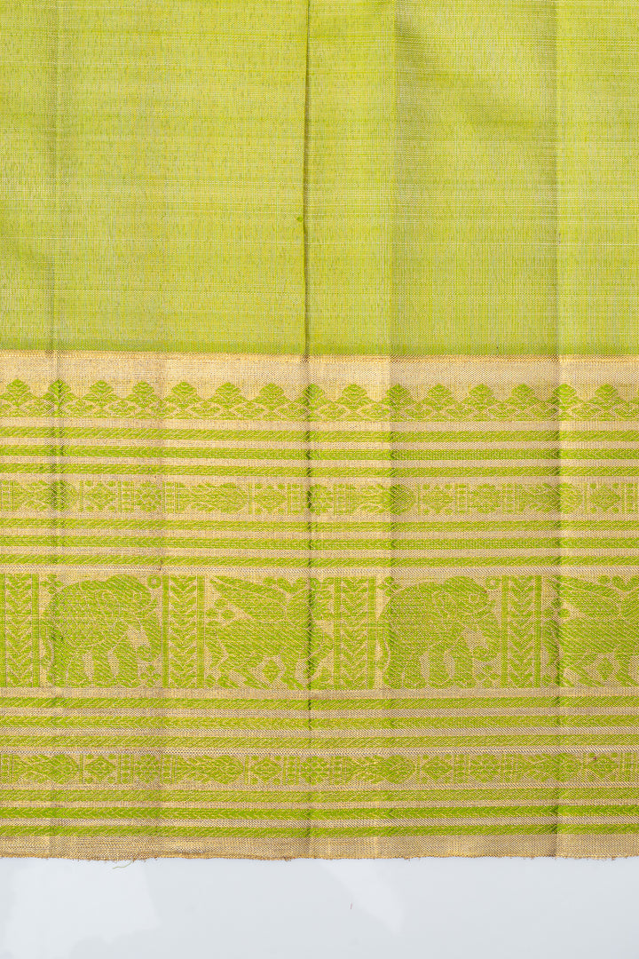 Purple and green traditional pure kanchipuram silk saree