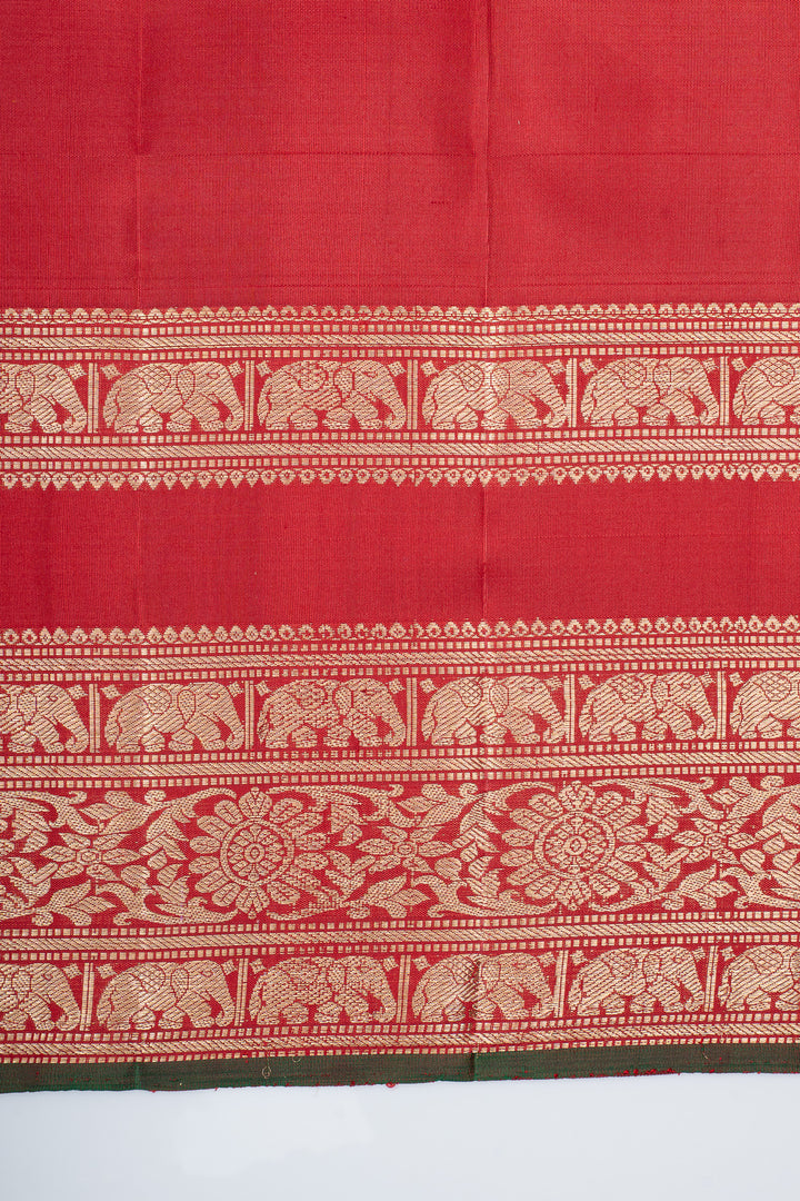 Rani pink zari checks pure kanchipuram silk saree