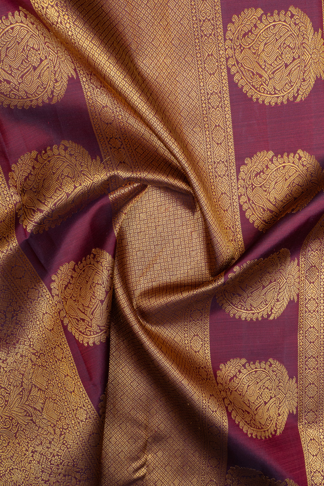 Cream multi borders  pure kanchipuram silk saree