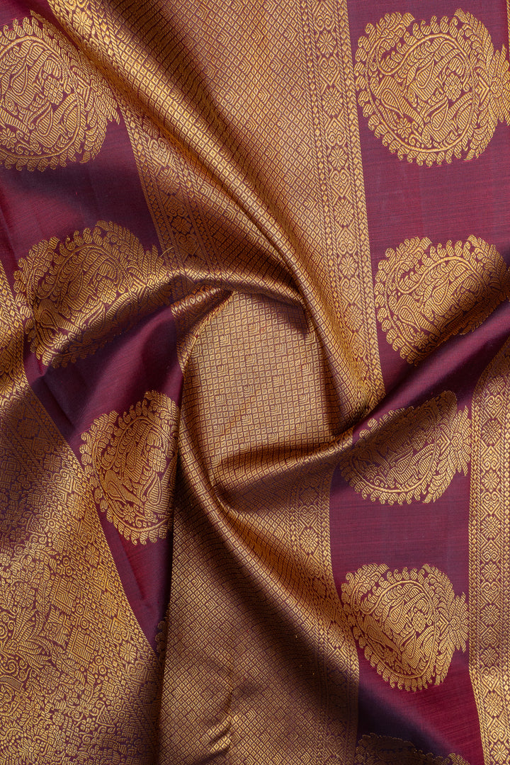 Cream multi borders  pure kanchipuram silk saree