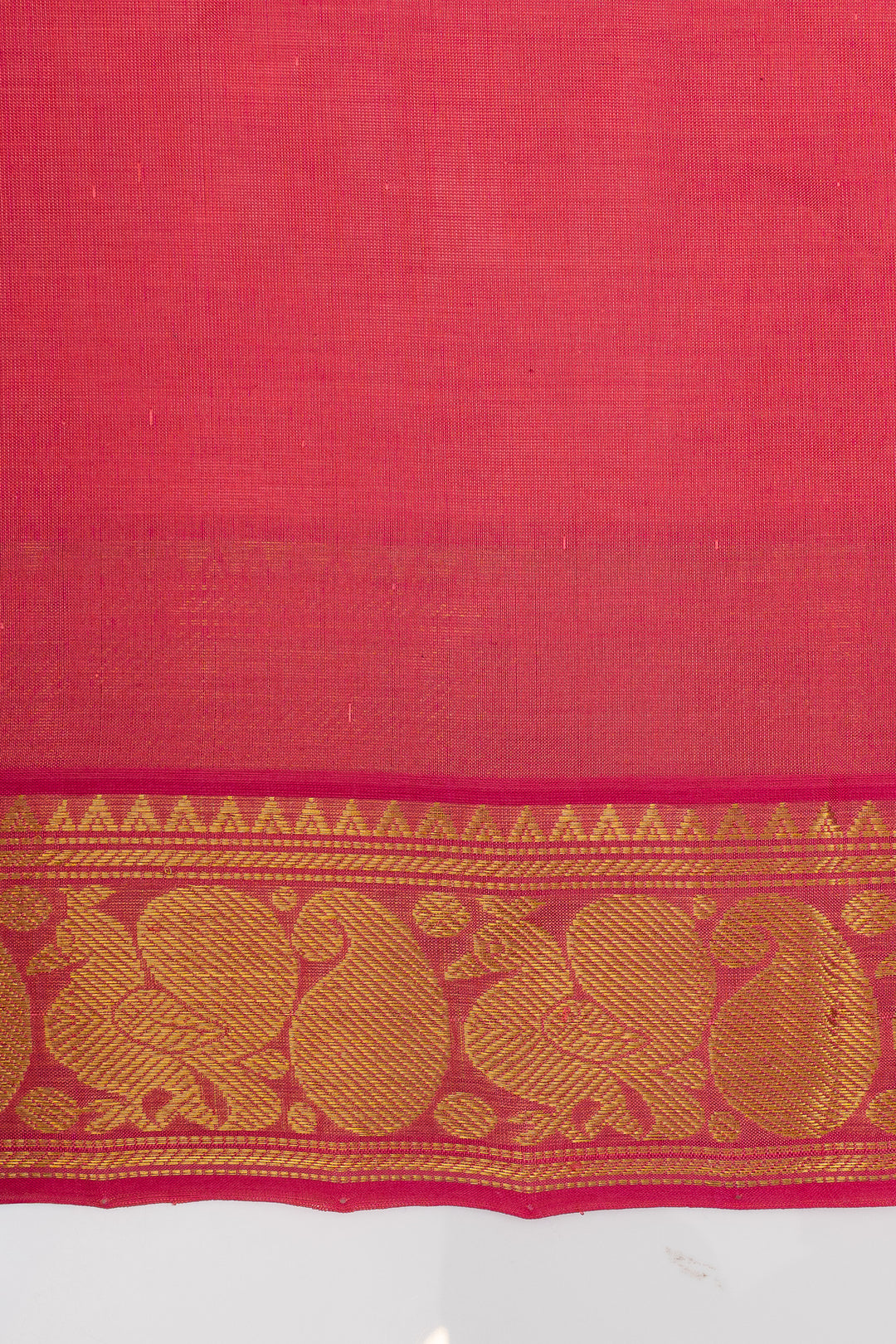 Peach orange stripes pure silk cotton saree