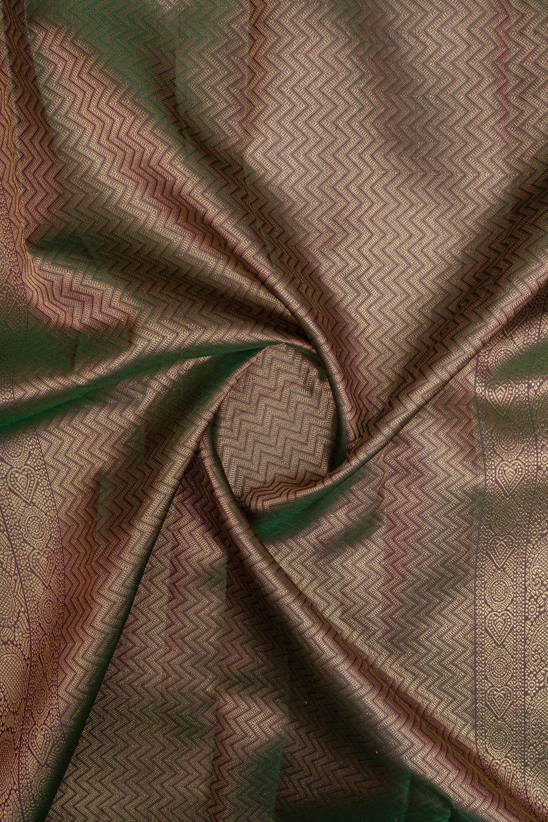 Peach orange traditional pure kanchipuram silk saree