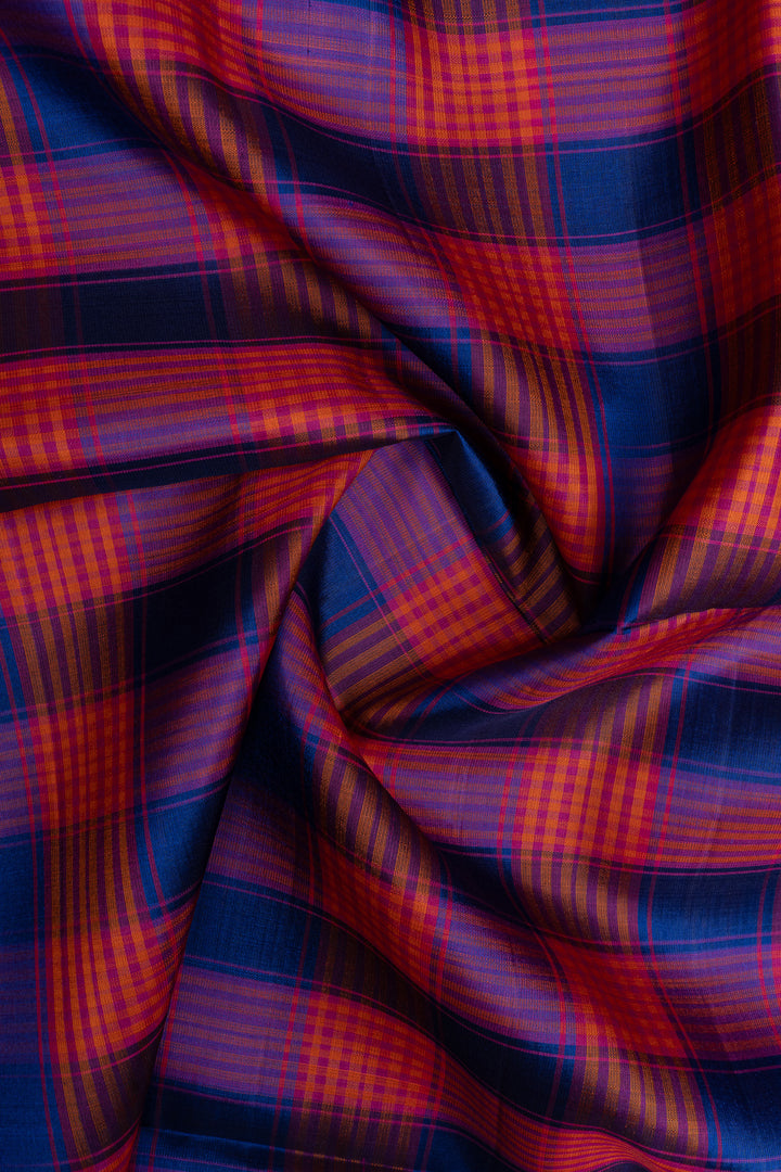 Palum pazhamum multi checks pure soft silk